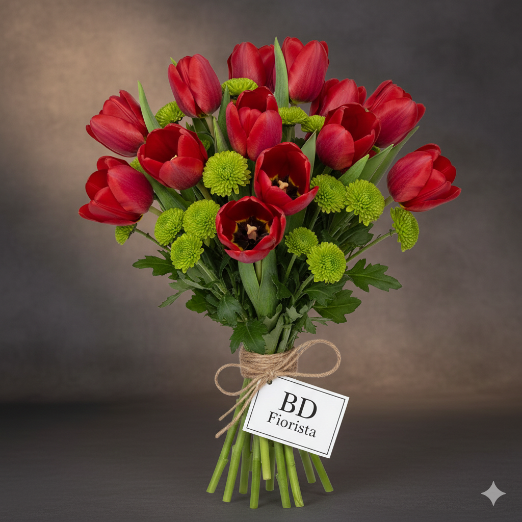 Tulipani rossi e santini verdi